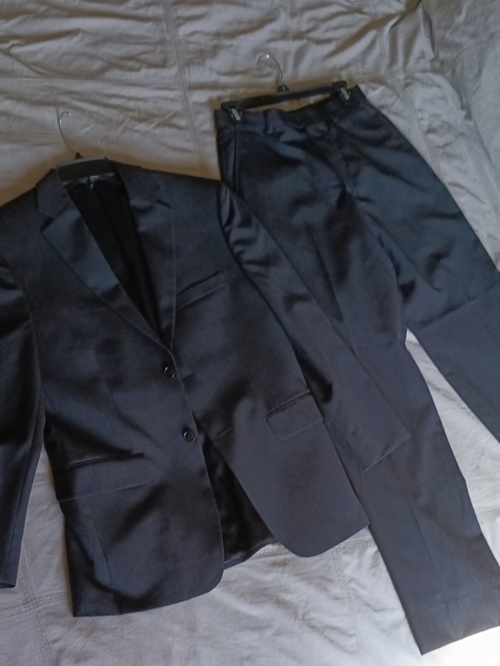 Classic Men's Black Two-Piece Suit - Wool Blazer and Trousers